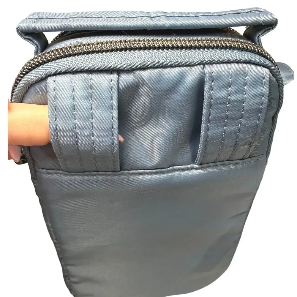 NWT Lug SKEETER MINI M2 Quilted Satin Light Blue Moon Crossbody Convertible Bag